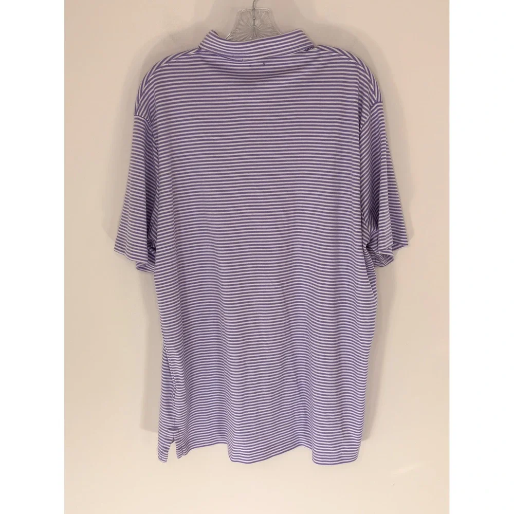 Polo Ralph Lauren Polo Shirt Men's‎ Short Sleeve Purple Striped Classic Fit XL